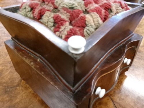 MAHOGANY 19TH CENTURY SQUARE PINCUSHION - ADDITIONAL PHOTO 7
