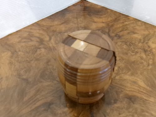 VICTORIAN WOODEN BARREL SHAPED PUZZLE - ADDITIONAL PHOTO 8