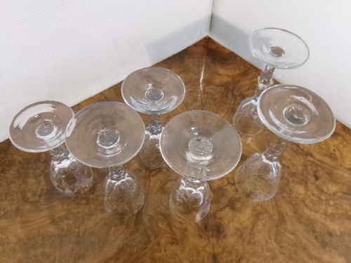 Six early Faceted Stemmed Drinking Glasses Circa 1790/1810 View IX