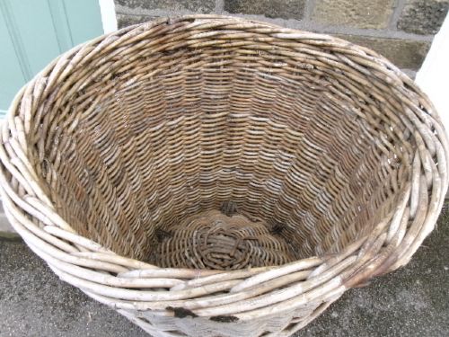 Two Extra Large Circular Baskets For Logs Or Planters View II