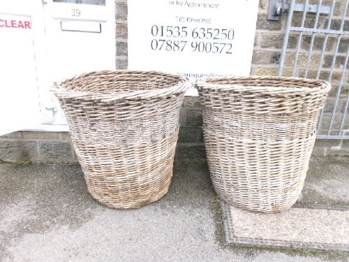 Two Extra Large Circular Baskets For Logs Or Planters View VI