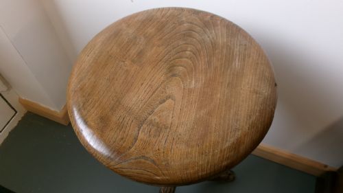ORIGINAL VICTORIAN INDUSTRIAL CAST IRON WOOD REVOLVING STOOL - ADDITIONAL PHOTO 1