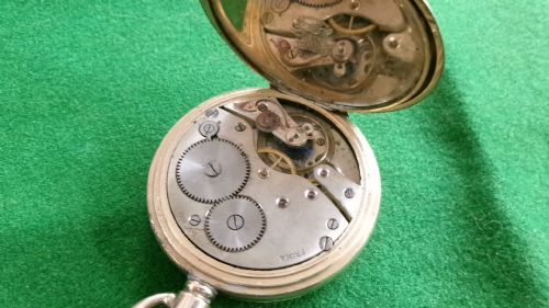 GOLD PLATED FULL HUNTER POCKET WATCH BUTTON WIND - ADDITIONAL PHOTO 2