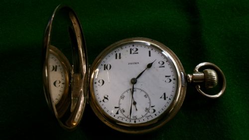 GOLD PLATED FULL HUNTER POCKET WATCH BUTTON WIND - ADDITIONAL PHOTO 8