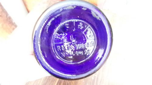 LARGE BRISTOL BLUE VICTORIAN CHEMIST BOTTLE LOLLIPOP STOPPER - ADDITIONAL PHOTO 6