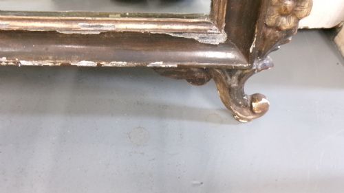 GEORGIAN ORIGINAL CARVED WOOD WALL MIRROR - ADDITIONAL PHOTO 7