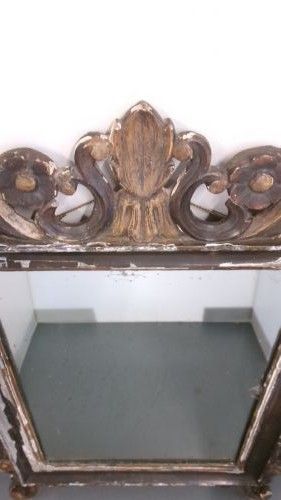GEORGIAN ORIGINAL CARVED WOOD WALL MIRROR - ADDITIONAL PHOTO 1