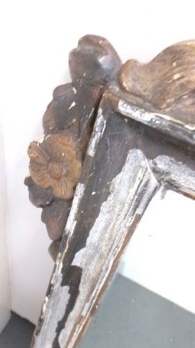 GEORGIAN ORIGINAL CARVED WOOD WALL MIRROR - ADDITIONAL PHOTO 2