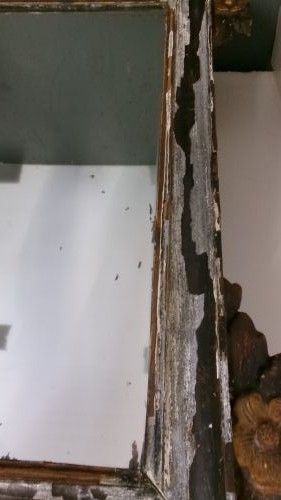 GEORGIAN ORIGINAL CARVED WOOD WALL MIRROR - ADDITIONAL PHOTO 3