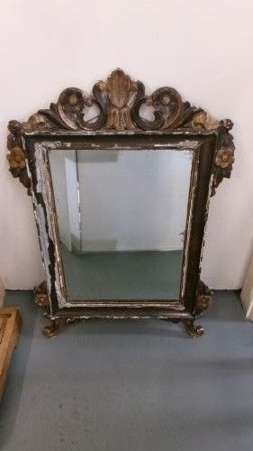 GEORGIAN ORIGINAL CARVED WOOD WALL MIRROR - ADDITIONAL PHOTO 6