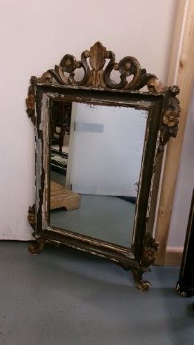 GEORGIAN ORIGINAL CARVED WOOD WALL MIRROR - ADDITIONAL PHOTO 9