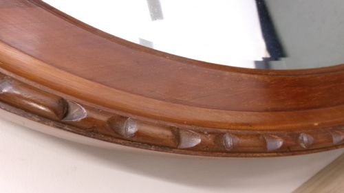 EDWARDIAN MAHOGANY OVAL WALL MIRROR - ADDITIONAL PHOTO 1