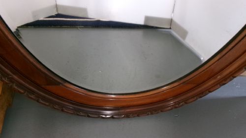 EDWARDIAN MAHOGANY OVAL WALL MIRROR - ADDITIONAL PHOTO 3