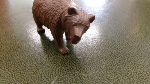 SMALL CARVED BEAR WITH STUD EYES - ADDITIONAL PHOTO 5