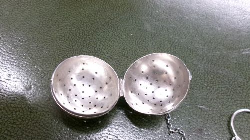 STERLING SILVER TEA INFUSER ON CHAIN - ADDITIONAL PHOTO 2