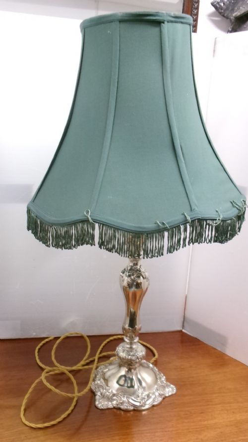 LARGE EPNS TABLE LAMP C1910 - ADDITIONAL PHOTO 1