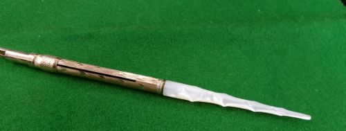 VICTORIAN MABIE TODD CO NO 4 GOLD PLATED DIP PEN - ADDITIONAL PHOTO 5
