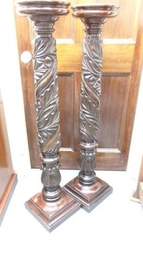 PAIR OF VICTORIAN MAHOGANY TORCHERE'S PLANT STANDS - ADDITIONAL PHOTO 5