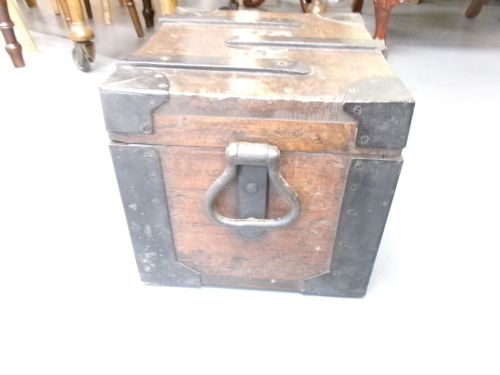 METAL BOUND HARDWOOD STRONG BOX - ADDITIONAL PHOTO 4