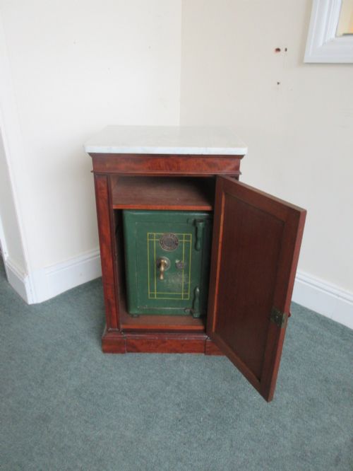 SAFE IN VICTORIAN MAHOGANY CABINET WITH MARBLE TOP - ADDITIONAL PHOTO 1