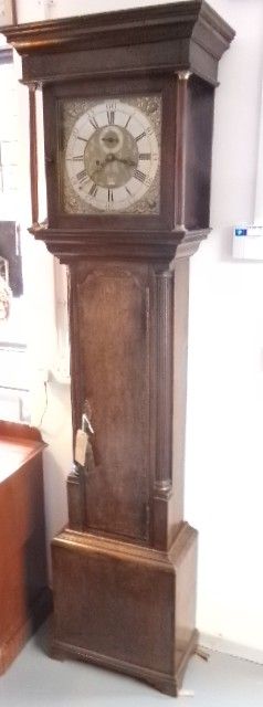 8 DAY OAK LONG CASE CLOCK FISHER OF PRESTON 18TH CENTURY