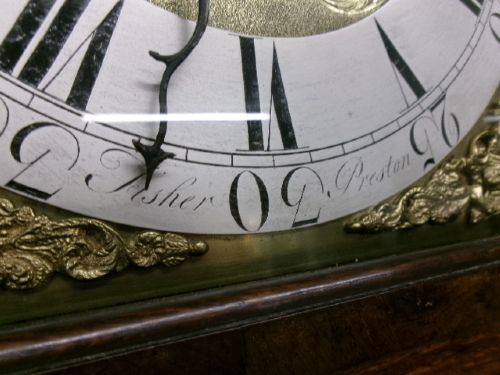 8 DAY OAK LONG CASE CLOCK FISHER OF PRESTON 18TH CENTURY - ADDITIONAL PHOTO 3