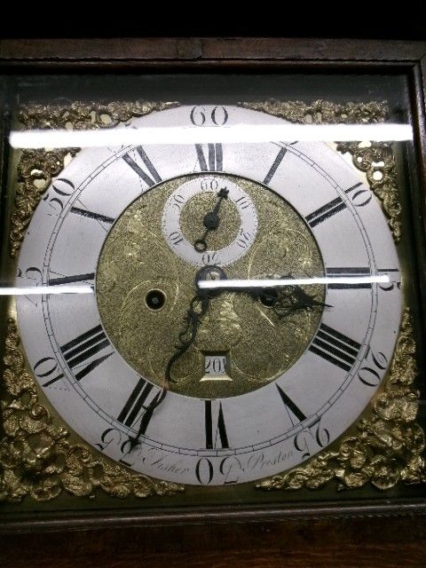 8 DAY OAK LONG CASE CLOCK FISHER OF PRESTON 18TH CENTURY - ADDITIONAL PHOTO 10
