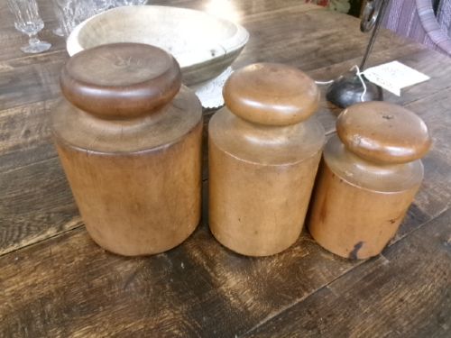 Three Sycamore Treen Pie Moulds