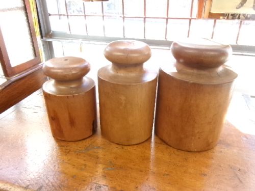 Three Sycamore Treen Pie Moulds View II