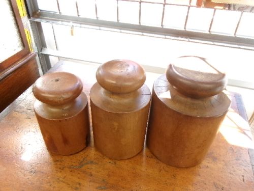 Three Sycamore Treen Pie Moulds View III