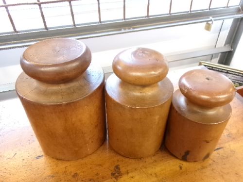 Three Sycamore Treen Pie Moulds View VI