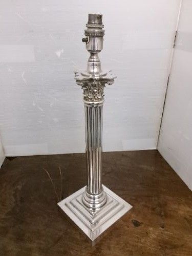 Impressive Victorian Silver Plated Table Lamp.