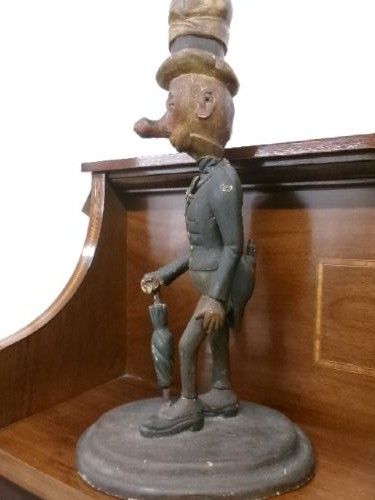 Victorian Advertising Painted Wood Carving of Ally Soper