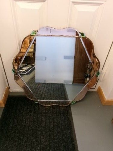 Art Deco Multi Tone Frameless Mirror.