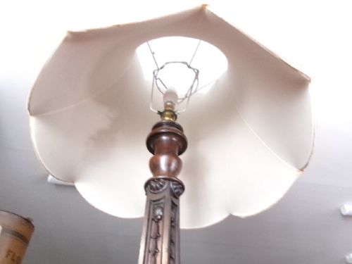 Mahogany Standard Lamp With Shade Circa 1920. View VIII