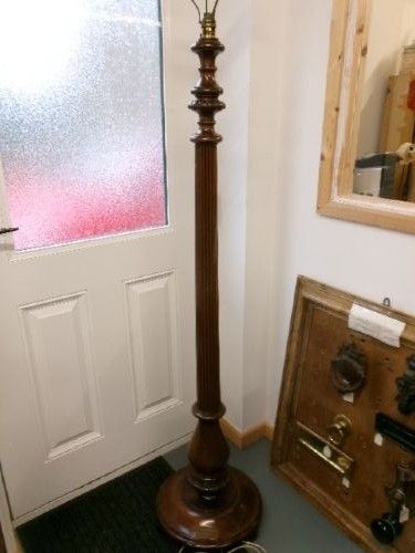 Mahogany Standard Lamp & Shade