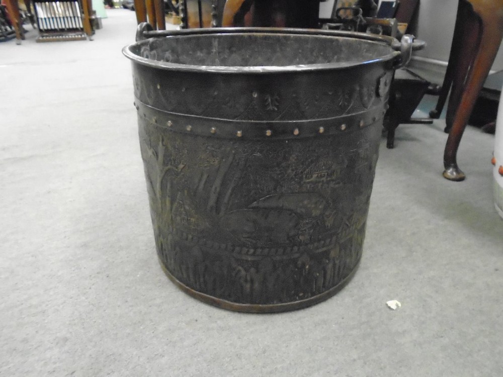 Cattle Scene Coal Bucket 
