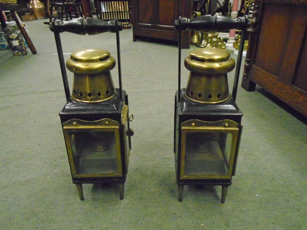 Pair Of Cart Lamps 