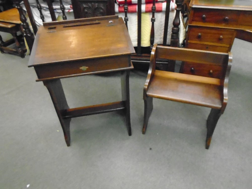 Child's Hardwood Desk & Bench