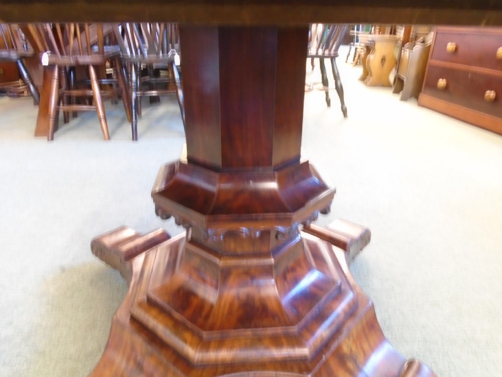 Large Mahogany Extending Centre Pedestal Dining Table View V