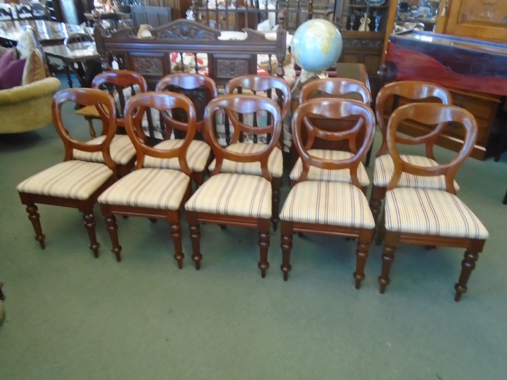 Set Of 10 Victorian Balloon Back Chairs