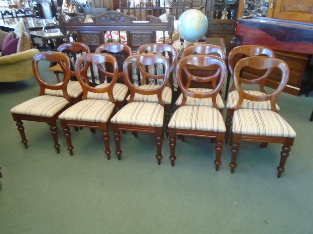 Set Of 10 Victorian Balloon Back Chairs View IX