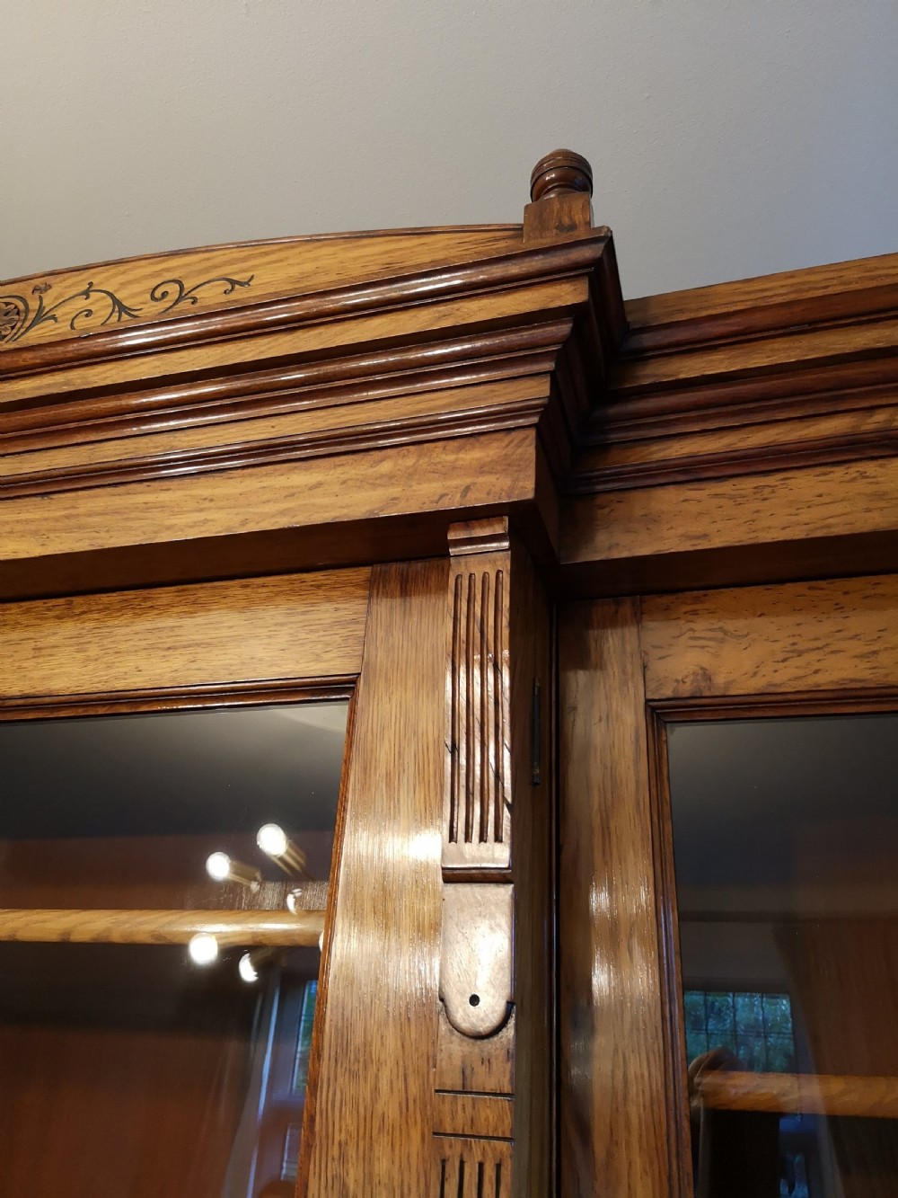 Quality Pollard Oak Breakfront Bookcase  View VI