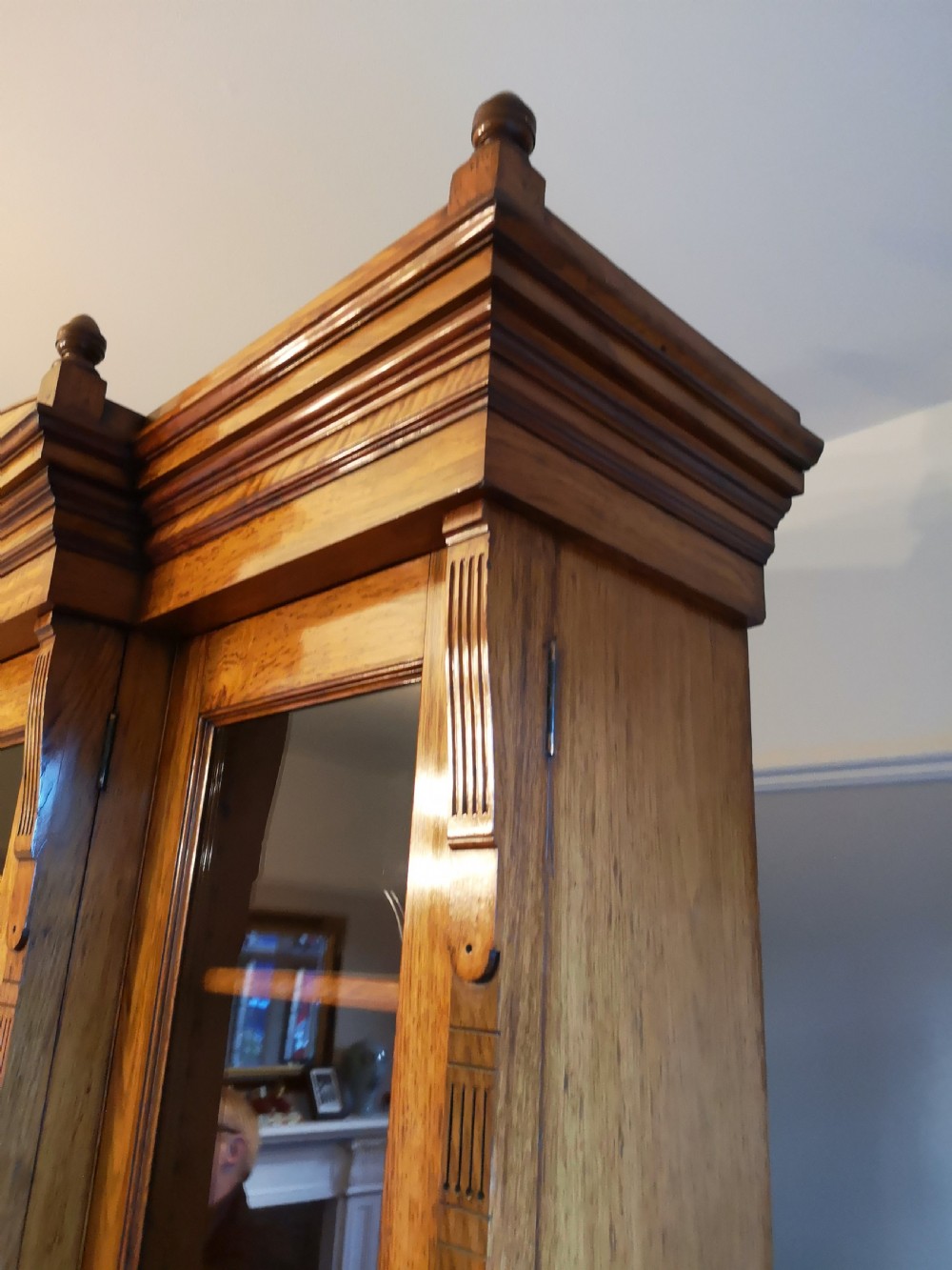 Quality Pollard Oak Breakfront Bookcase  View VII