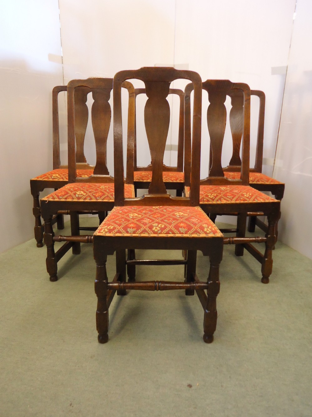 Original Set Of 6 Oak Chairs