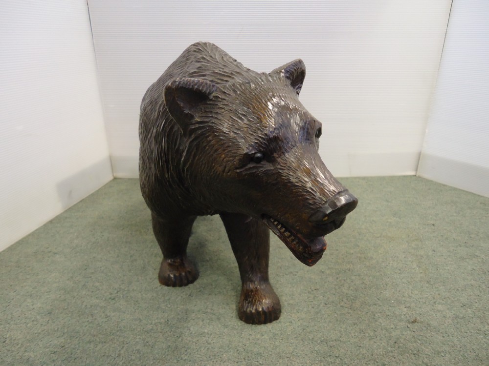 Large Black Forest Strolling Bear View III