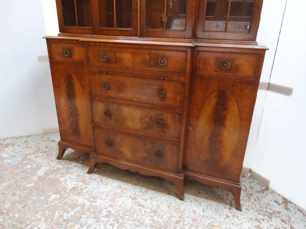 Mahogany Breakfront Bookcase  View III