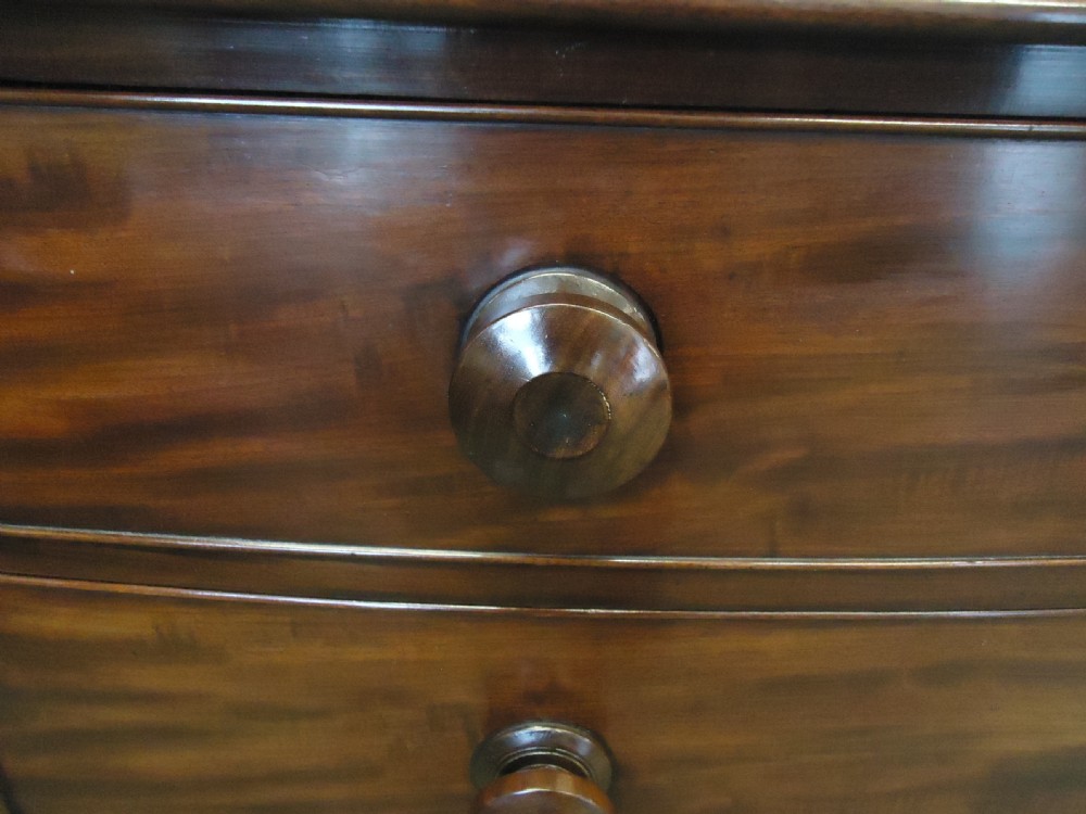 Mahogany Bow Front Chest Of Drawers View IV