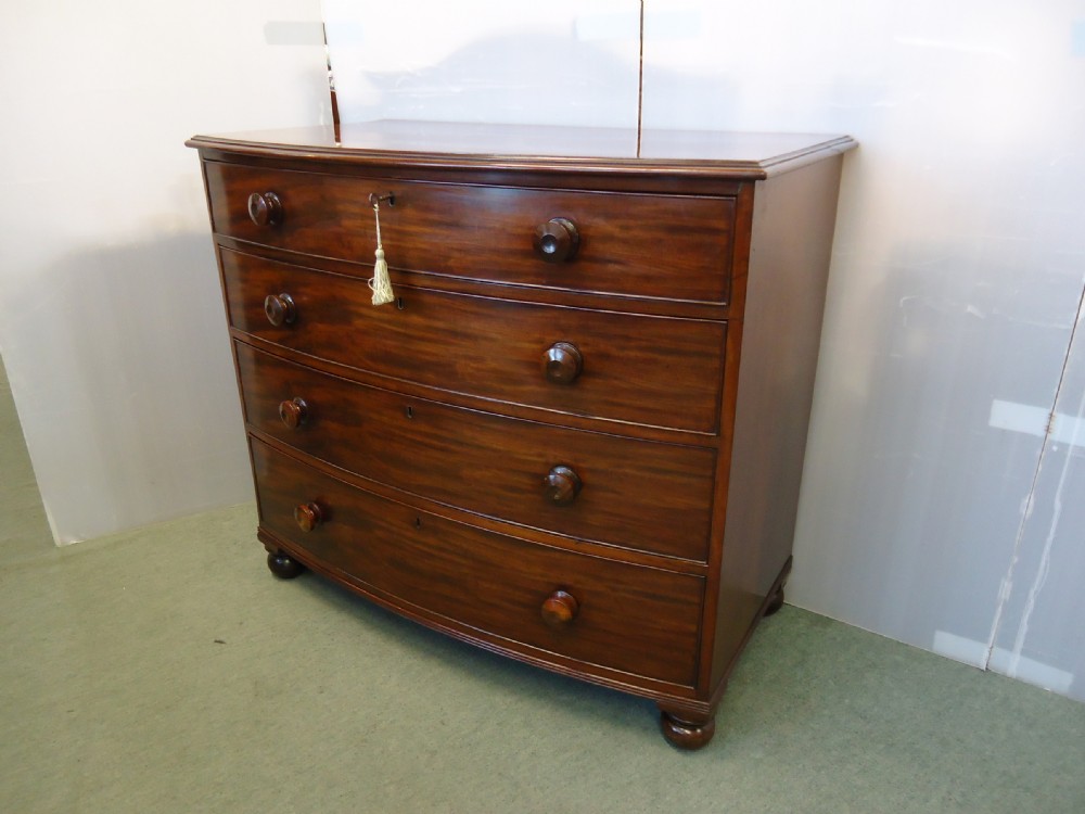 Mahogany Bow Front Chest Of Drawers View VII