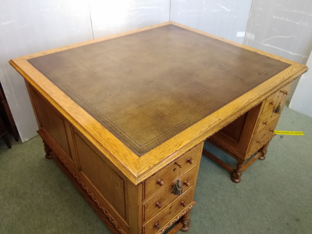 Super Quality Golden Oak Partners Desk  View IX